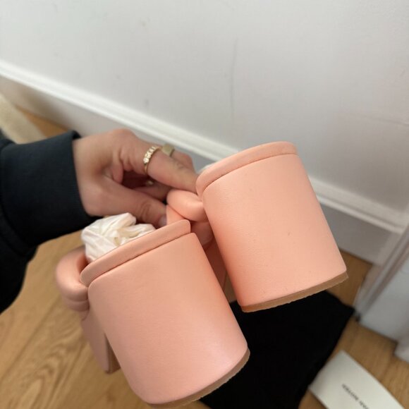 NWT Dries Van Noten Platform Flip Flop Padded Leather Straps Light Pink Sz 37.5 - Picture 8 of 10